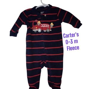 Carter's Blue and Red Fire Truck Footie
